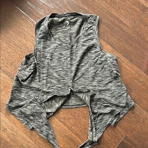 ZYIA Gray Tank Top with Asymmetrical Cut Out Sleeveless Design